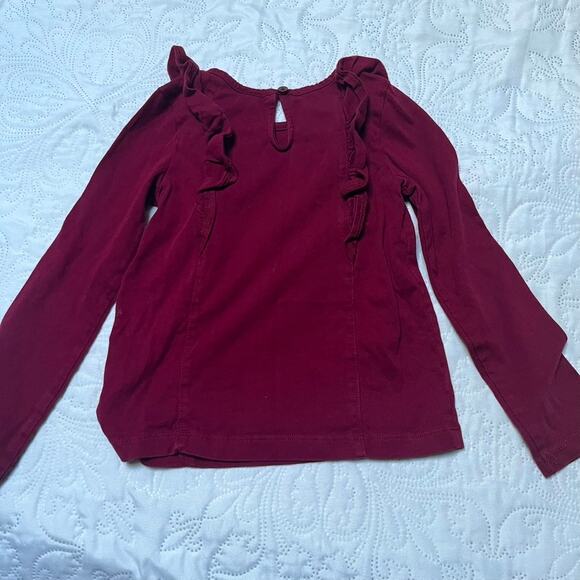 Janie and Jack Gold Trimmed Ruffle Top Size 4 - Picture 3 of 4